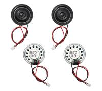 sourcing map 4 Pcs 8 Ohm Small Speaker, 0.5W 27mm Diameter Metal Shell Round Magnet Tiny Speaker with 100mm Terminal Wire Micro Internal for DVD, EVD, Mini Home Audio Loudspeaker