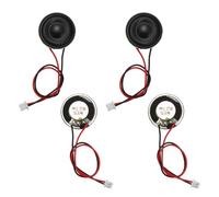 sourcing map 4 Pcs 8 Ohm Small Speaker, 1W 20mm Diameter Metal Shell Round Magnet Tiny Speaker with 100mm Terminal Wire Micro Internal for DVD, EVD, Mini Home Audio Loudspeaker