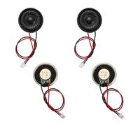 sourcing map 4 Pcs 8 Ohm Small Speaker, 1W 23mm Diameter Metal Shell Round Magnet Tiny Speaker with 100mm Terminal Wire Micro Internal for DVD, EVD, Mini Home Audio Loudspeaker