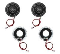 sourcing map 4 Pcs 8 Ohm Small Speaker, 1W 36mm Diameter Metal Shell Round Magnet Tiny Speaker with 100mm Terminal Wire Micro Internal for DVD, EVD, Mini Home Audio Loudspeaker