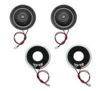 sourcing map 4 Pcs 8 Ohm Small Speaker, 1W 40mm Diameter Metal Shell Round Magnet Tiny Speaker with 100mm Terminal Wire Micro Internal for DVD, EVD, Mini Home Audio Loudspeaker