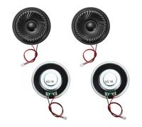 sourcing map 4 Pcs 8 Ohm Small Speaker, 1W 50mm Diameter Metal Shell Round Magnet Tiny Speaker with 100mm Terminal Wire Micro Internal for DVD, EVD, Mini Home Audio Loudspeakers