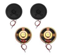 sourcing map 4 Pcs 8 Ohm Small Speaker, 1W 50mm Diameter Metal Shell Round Magnet Tiny Speaker with 100mm Terminal Wire Micro Internal for DVD, EVD, Mini Home Audio Loudspeaker