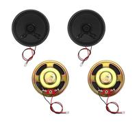 sourcing map 4 Pcs 8 Ohm Small Speaker, 1W 57mm Diameter Metal Shell Round Magnet Tiny Speaker with 100mm Terminal Wire Micro Internal for DVD, EVD, Mini Home Audio Loudspeaker