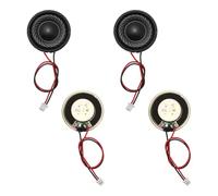 sourcing map 4 Pcs 8 Ohm Small Speaker, 2W 30mm Diameter Metal Shell Round Magnet Tiny Speaker with 100mm Terminal Wire Micro Internal for DVD, EVD, Mini Home Audio Loudspeaker