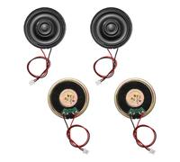sourcing map 4 Pcs 8 Ohm Small Speaker, 2W 40mm Diameter Metal Shell Round Magnet Tiny Speaker with 100mm Terminal Wire Micro Internal for DVD, EVD, Mini Home Audio Loudspeaker