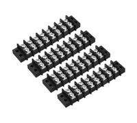 sourcing map 4 Pcs 8 Positions Terminal Block 300V 20A 9.5mm Pitch Dual Rows 8 Circuits DIN Row Screw Terminals Strip