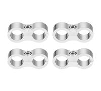 sourcing map 4 Pcs 8AN Hose Separator Clamp 16mm 5/8" ID Fuel Line Mounting Clamps Aluminum Hose Fitting Adapter Divider for Oil Hose Water Pipe Gas Line, Silver