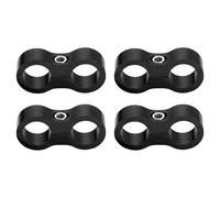sourcing map 4 Pcs 8AN Hose Separator Clamp 16mm 5/8" ID Fuel Line Mounting Clamps Aluminum Hose Fitting Adapter Divider for Oil Hose Water Pipe Gas Line, Black