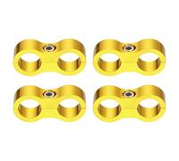 sourcing map 4 Pcs 8AN Hose Separator Clamp 16mm 5/8" ID Fuel Line Mounting Clamps Aluminum Hose Fitting Adapter Divider for Oil Hose Water Pipe Gas Line, Gold
