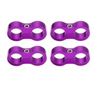 sourcing map 4 Pcs 8AN Hose Separator Clamp 16mm 5/8" ID Fuel Line Mounting Clamps Aluminum Hose Fitting Adapter Divider for Oil Hose Water Pipe Gas Line, Purple