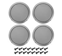 sourcing map 4 Pcs 8inch Black Speaker Grill Mesh Metal Woofer Guard Protector Dust Cover Iron Gray Decorative Circle ABS Frame with Screws for Home Audio Car Speaker Replacement
