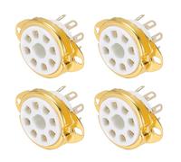 sourcing map 4 Pcs 8pin Tube Socket Ceramic Tube Socket,Vacuum Tube Protect Tube Pin Socket PCB Tube Socket White