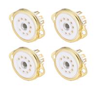 sourcing map 4 Pcs 9pin Tube Socket Ceramic Tube Socket,Vacuum Tube Protect Tube Pin Socket PCB Tube Socket White