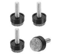 sourcing map 4 Pcs Adjustable Furniture Leg Levelers, M6x20x20mm Threaded Screw-in Leveling Feet Pad Floor Protector for Tables Cabinets Chairs Sofa Outdoor Furniture Feet, Black