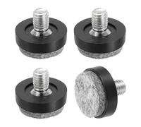 sourcing map 4 Pcs Adjustable Furniture Leg Levelers, M8x25x10mm Threaded Screw-in Leveling Feet Pad Floor Protector for Tables Cabinets Chairs Sofa Outdoor Furniture Feet, Black