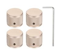 sourcing map 4 Pcs Aluminium Potentiometer Knobs, 1/4" (6mm) Universal Volume Tone Control Knobs with Round Dot Indicator for Guitar, Bass, 1" Gold