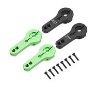 sourcing map 4 Pcs Aluminum Alloy 25T Steering Servo Arm Horn for DIY RC Car/Boat/Airplane Boat Accessories, Black/Green