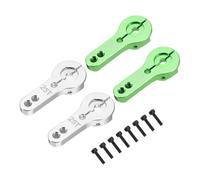 sourcing map 4 Pcs Aluminum Alloy 25T Steering Servo Arm Horn for DIY RC Car/Boat/Airplane Boat Accessories, Green/Silver
