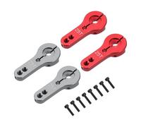 sourcing map 4 Pcs Aluminum Alloy 25T Steering Servo Arm Horn for DIY RC Car/Boat/Airplane Boat Accessories, Red/Gray