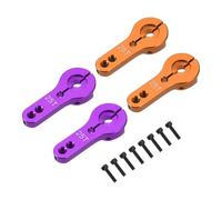 sourcing map 4 Pcs Aluminum Alloy 25T Steering Servo Arm Horn for DIY RC Car/Boat/Airplane Boat Accessories, Orange/Purple