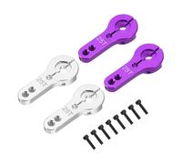 sourcing map 4 Pcs Aluminum Alloy 25T Steering Servo Arm Horn for DIY RC Car/Boat/Airplane Boat Accessories, Purple/Silver