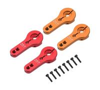 sourcing map 4 Pcs Aluminum Alloy 25T Steering Servo Arm Horn for DIY RC Car/Boat/Airplane Boat Accessories, Orange/Red