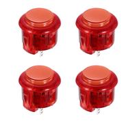 sourcing map 4 Pcs Arcade LED Lights Push Button (24mm) - 5A 12/24V LED Illuminated Game Push Button for Arcade Machine/Fighting Stick/Video Gaming Controller, Red