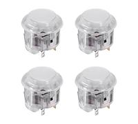 sourcing map 4 Pcs Arcade LED Lights Push Button (24mm) - 5A 12/24V LED Illuminated Game Push Button for Arcade Machine/Fighting Stick/Video Gaming Controller, White