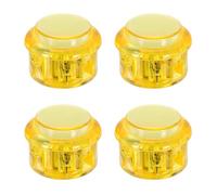 sourcing map 4 Pcs Arcade LED Lights Push Button (30mm) - 5A 12/24V LED Illuminated Game Push Button for Arcade Machine/Fighting Stick/Video Gaming Controller, Yellow