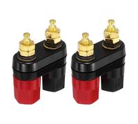 sourcing map 4 Pcs Banana Jack, 10A 5 x 4mm Insert Mounting Banana Female Panel Socket Jack, 4mm Binding Post Adapter for Banana Plug Connectors, Red&Black