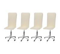 sourcing map 4 Pcs Bar Stool Covers with Backs, Stretch Bar Stool Seat Covers with Elastic Band Counter Height Chair Washable Slipcovers Jacquard for Kitchen Dining Room, Grid Pattern Beige