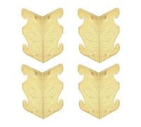 sourcing map 4 Pcs Baseboard Corner Protectors, Decorative Vintage Metal Edge Cover Skirting Board Wall Corner Protector for Wood Furniture Table Cabinet Drawer, Yellow