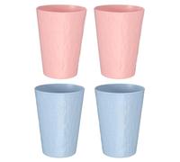 sourcing map 4 Pcs Bathroom Tumbler, 13.5 oz Reusable Plastic Toothbrush Cups 2.2 x 4.1" Unbreakable Toothbrush Holders for Storing Toothpaste Comb Pen Water Beverages, Blue/Pink