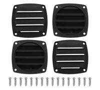 sourcing map 4 Pcs Boat Vent Cover, 3.35x3.35 Inches Plastic Louvered Flush Vents Small Air Ventilation Grille for Marine RV Van Yacht Home, Black