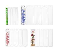 sourcing map 4 Pcs Bookmarks Silicone Mould, Multi-Shape Resin Bookmark Moulds Making Kit for DIY Epoxy Resin Casting Crafts Birthday Gifts Making Supplies Home Decoration