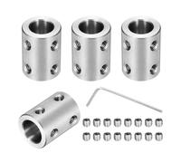 sourcing map 4 Pcs Bore Rigid Coupling Set 12mm to 9mm Screw L22xD18 Stainless Steel Shaft Coupler Connector, Rigid Guide Model Coupler Accessory for 3D Printers Motor Robot RC Plane DIY