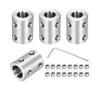sourcing map 4 Pcs Bore Rigid Coupling Set 8mm to 9mm Screw L22xD16 Stainless Steel Shaft Coupler Connector, Rigid Guide Model Coupler Accessory for 3D Printers Motor Robot RC Plane DIY