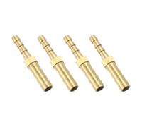 sourcing map 4 Pcs Brass Hose Barb Fitting Straight Connector Coupler, 1/4" x3/16 ID Brass Fitting Air Hose Fittings Reducer for Connecting Water Fuel Air, Oil Hoses