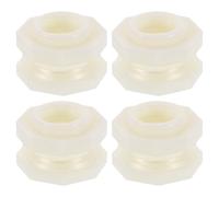 sourcing map 4 Pcs Bulkhead Fitting, DN15 20mm ID Bulkhead Water Tank Connector for Garden Hose Adapter Water Tank Aquariums, White