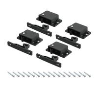 sourcing map 4 Pcs Cabinet Door Catch, Cabinet Latch Lock Plastic with Screw for Cupboard Kitchen Closet Wardrobe Door, Black