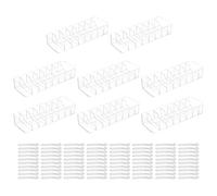 sourcing map 4 Pcs Cable Storage Box with Compartments, Cable Organizer Transparent Plastic Tidy Box, Cable Management Box with Removable Dividers & Wire Tie for Home Office Accessories