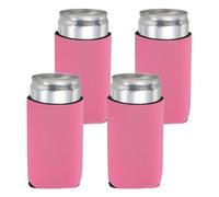 sourcing map 4 Pcs Can Cooler Sleeve, 12oz Insulated Neoprene Beer Bottle Cooler Covers Non-Slip Soda Can Sleeves Standard Drink Holder for Beer Soda and Water Bottles, Pink