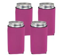 sourcing map 4 Pcs Can Cooler Sleeve, 12oz Insulated Neoprene Beer Bottle Cooler Covers Non-Slip Soda Can Sleeves Standard Drink Holder for Beer Soda and Water Bottles, Rose Red