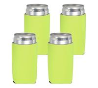sourcing map 4 Pcs Can Cooler Sleeve, 12oz Insulated Neoprene Beer Bottle Cooler Covers Non-Slip Soda Can Sleeves Standard Drink Holder for Beer Soda and Water Bottles, Fluorescent Yellow