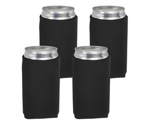 sourcing map 4 Pcs Can Cooler Sleeve, 12oz Insulated Neoprene Beer Bottle Cooler Covers Non-Slip Soda Can Sleeves Standard Drink Holder for Beer Soda and Water Bottles, Black