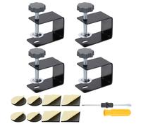 sourcing map 4 Pcs Carbon Steel C Clamps 2" Hole Dia Tiger Clamp Adjustable Cabinet Installation Clip Heavy Duty Metal U Clip with Foam Pads for Woodworking Mounting, Black