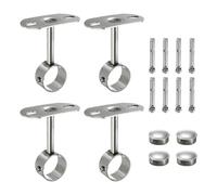 sourcing map 4 Pcs Ceiling Mount Bracket, Wardrobe Pipe Bracket, Shower Curtain Closet Wardrobe Rod Lever Support Holder Pipe Flange Socket 32x100mm/1.26x3.94"