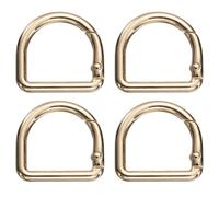 sourcing map 4 Pcs D Ring Spring Key Hooks 1.2 Inch Metal Keyring Clip Buckles Clasp Clamps Spring Snap Hook Fasteners for Backpacks Handbag Purse Paracord Keychain DIY Crafts, Gold