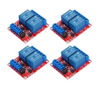 sourcing map 4 Pcs DC 5V 2 Channel Relay Module Switch Boards Shield 10A High or Low Level Trigger for Electronics Industrial Home Automation